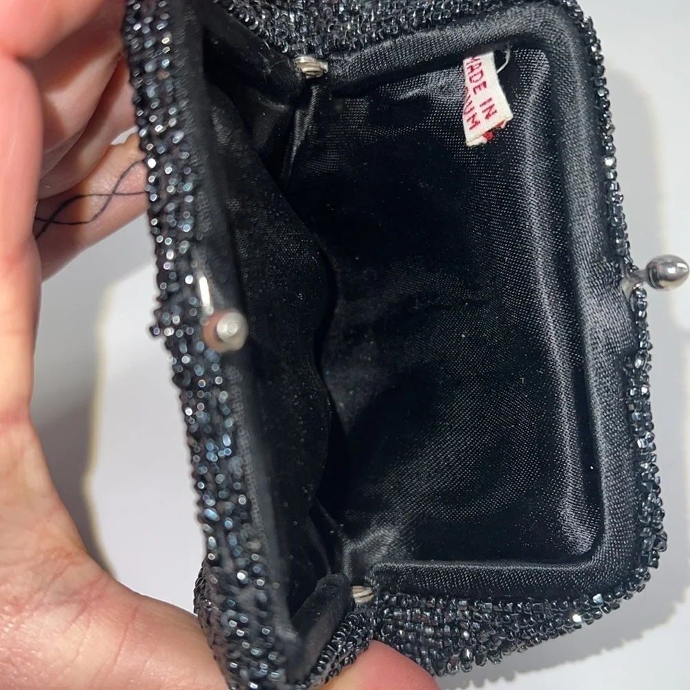 Microbeaded Charcoal Gray Kisslock Wallet - Made in Belgium